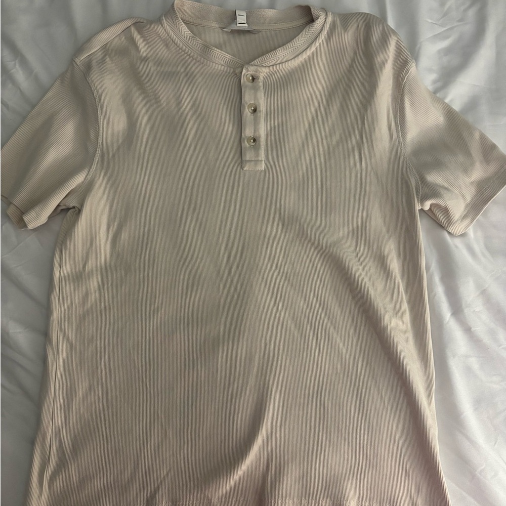 Banana Republic Men's Beige Henley Shirt